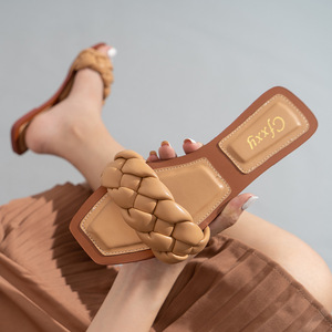 Sandalias Planas de Playa Suaves de Última Moda para Mujer, Fáciles de Tejer, de Tela, para Fabricantes de Pantuflas, Venta al por Mayor - Product Image 3