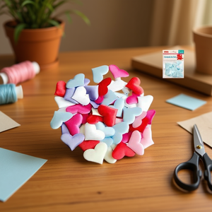 Cuori in Tessuto Ilan 3 Cm 15 Pezzi Colore Blu per Decorazioni Artigianali - Product Image 3