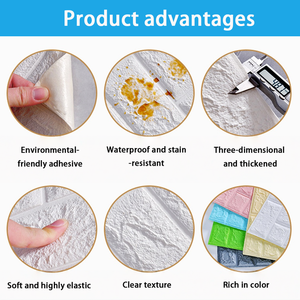 Campioncino Gratuito: Carta <span class=keywords><strong>da</strong></span> Parati 3D in Schiuma PE <span class=keywords><strong>con</strong></span> Motivo Mattone Bianco, Pannello Decorativo per Pareti della <span class=keywords><strong>Camera</strong></span> <span class=keywords><strong>da</strong></span> <span class=keywords><strong>Letto</strong></span> - Product Image 2