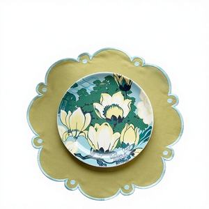 Premium Classic Embroidered <b>Linen</b> Table Place Mats-Durable Traditional Festive Home Decor for Family Gatherings - Product Image 1