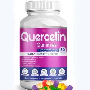OEM Immun Support Supplement Gummiie Quercetin Gummies mit Bromelain Vitamin C und Zink & Holunder Vitamin D3