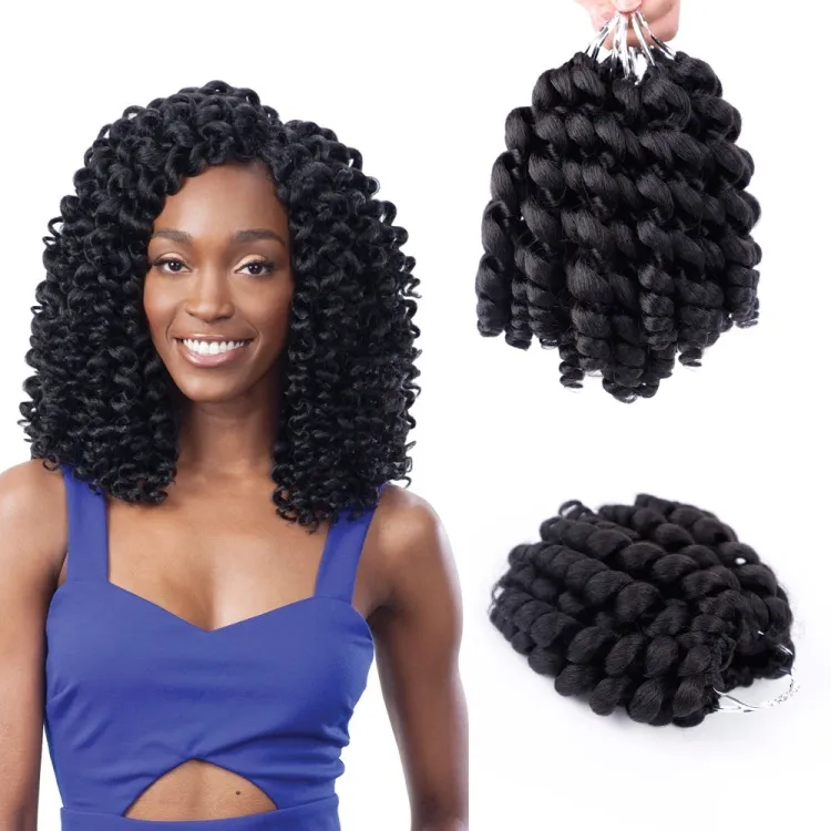 Precio barato al por mayor encantos a granel giro africano accesorios para el cabello extensión cabello negro Natural trenzas sintéticas de ganchillo