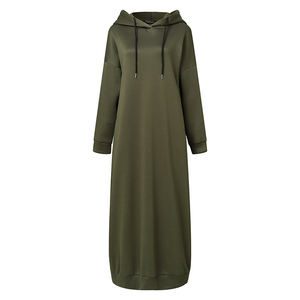 Neuer Langer Wintermantel mit Kapuze, Einteiliger Kaftan für Muslimische Frauen, Hoodie-Abaya für den Herbst - Product Image 2