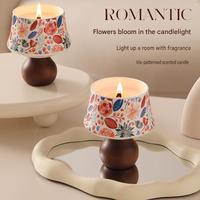 Choix idéal pour les mariages : Bougie parfumée à motif floral artistique, style lampe, coffret cadeau pour une décoration romantique de la maison et des occasions spéciales