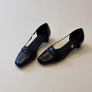Sandales élégantes à talon bas et bout carré en cuir véritable avec bride arrière pour femme - Product Image 2