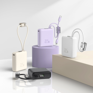 OEM 20000mAh Mini Power Bank Built-in Dual <b>Cable</b> <b>Cable</b> Fast Charging PD 22.5W Portable <b>Charger</b> - Product Image 3