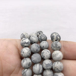 Cuentas sueltas de piedra de mapa Natural de 4/6/8/10/12mm, cuentas sueltas de piedras preciosas redondas naturales para fabricación de joyas DIY, venta al por mayor - Product Image 5