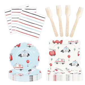Juego de Vajilla para Fiesta Temática de Policía DAMAI, Platos de Papel, Servilletas, Vasos, Artículos para Fiestas de Cumpleaños para Niños, Sirve para 8 Personas - Product Image 3