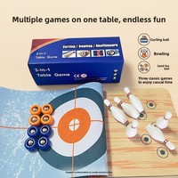 Pochette de jeu de boules, mini-jeu de bowling, jeu de boccia de table, jeu de curling de table, en matériau ABS, emballage en boîte couleur, pour la compétition