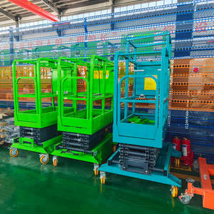 מפעל מכירה ישירה 4m הרמת גובה 240 ק "ג עומס עבודה אווירית פלטפורמת יד-לדחוף מיני להרים מספריים - Product Image 4