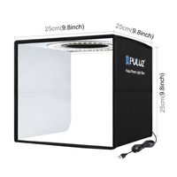 Nouvelle Arrivée Boîte à Lumière Pliable Portable en Plastique de 25 cm pour Studio Photo, 12 Fonds de Couleurs, CRI>95, Accessoire 10 Positions