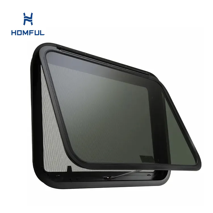 HOMFUL Motorhome Tempered Glass Caravan Window Handles RV Sliding Window Screen Van Camper RV Window