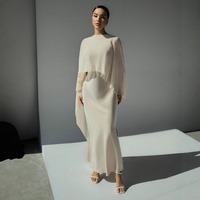 Nouvelle Collection Été 2026 : Ensemble Robe Longue en Chiffon et Satin, Style Cape, Chic Français, Élégant, Marron, Robe de Soirée Modeste, Tenue de Fête pour Femme