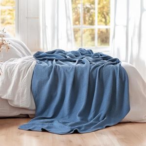 100% mỏng bông Waffle ném mền-màu rắn mềm mại thoáng khí, nhẹ thân thiện với da cho tất cả các mùa - Product Image 4