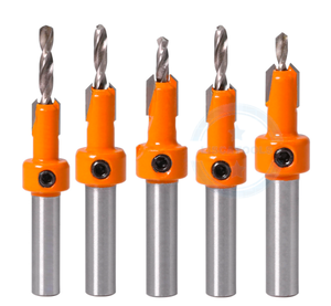 5pcs <strong>Set</strong> 8mm Shank HSS Woodworking Countersink <strong>Router</strong> <strong>Bit</strong> <strong>Set</strong> Screw Extractor Remon Demolition for Wood Milling Cutter - Product Image 3