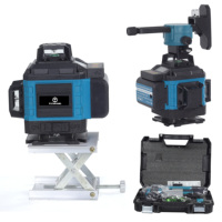 Niveau Laser Rotatif Autonivelant Vert 360° 4D 16 Lignes Horizontales et Verticales Outil de Mesure pour Levier de Nivellement