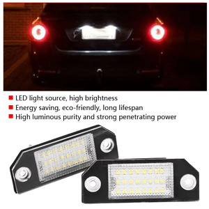 Nouveauté pour <span class=keywords><strong>Focus</strong></span> C-MAX <span class=keywords><strong>MK2</strong></span> 2003-2008, éclairage de plaque d'immatriculation de voiture 12V, 24 LED blanches, feux arrière indicateurs, 6W, rénovation/mise à niveau - Product Image 3