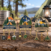 Épinglette personnalisée Pathfinder Camporee en émail avec breloques pendantes, badge en métal émaillé dur pour l'aventure en camping en plein air, souvenir, épinglette de revers