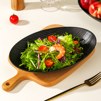 Assiette à dîner ovale moderne en plastique écologique et durable de 11 pouces, résistante au micro-ondes, sans BPA, non toxique, pour steak, pâtes, fruits, salades