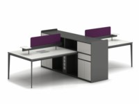 Bureau de travail moderne LIWEI, spacieux, ergonomique, écologique, durable, en bois, avec cloisons modulaires, pour 2 à 6 personnes, bureau ouvert