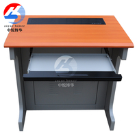 Bureau d'ordinateur moderne en acier KD personnalisé avec élévateur d'écran et écran caché, table d'examen pour l'école/atelier