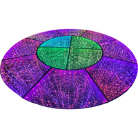 Plancher de danse LED 3D à miroir, 7 canaux RGB, à changement de couleur, effet étincelant, pour mariages et fêtes, diamètre 3000 mm, avec télécommande