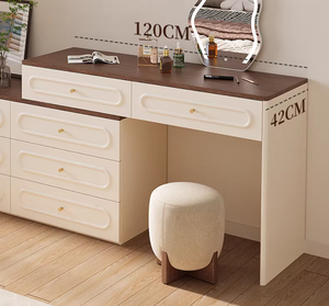 Ensemble intégré de commode et de coiffeuse de style vintage français en crème <span class=keywords><strong>avec</strong></span> tiroirs rétractables personnalisables - Product Image 5