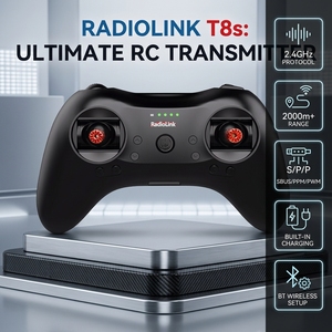 Radiolink T8S Transmisor RC <span class=keywords><strong>de</strong></span> 8 Canales, Receptor R8EF 2.4GHz FHSS 2000m, Control Remoto con Ajuste por APP <span class=keywords><strong>para</strong></span> Dron FPV, Coche, Barco - Product Image 1