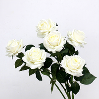 Bunga Artifisial Pernikahan Seri Putih, Hydrangea Rose Larkspur Vanda Phalaenopsis Bunga Batang Panjang untuk Rangkaian Bunga