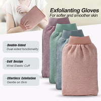 Guante de Baño de Viscosa Rosa Sujie, Cambia de Color al Mojarse, Exfoliante y Cómodo para Jóvenes, Suministro al por Mayor B2B, Guante de Baño Mágico