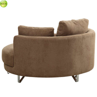 Redde Boo Chaise de canapé simple en tissu design rond de grande taille avec pieds en métal pour villa de loisirs