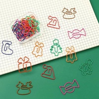 Marcapáginas de Metal para regalo de Navidad, Clip de papel colorido, creativo