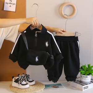 Ensemble pour petits garçons, nouvelle collection automne 2025, vêtements pour enfants, ensemble sweat à capuche, <span class=keywords><strong>sac</strong></span> à bandoulière pour bébé, ensemble deux pièces tendance - Product Image 3