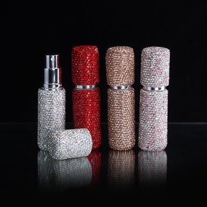 Flacone di Profumo Cilindrico con Diamanti e Decalcomania Effetto Ghiaccio, Spray Sottovuoto 10ml, Mini Dispenser <span class=keywords><strong>da</strong></span> Viaggio per Makeup - Product Image 3