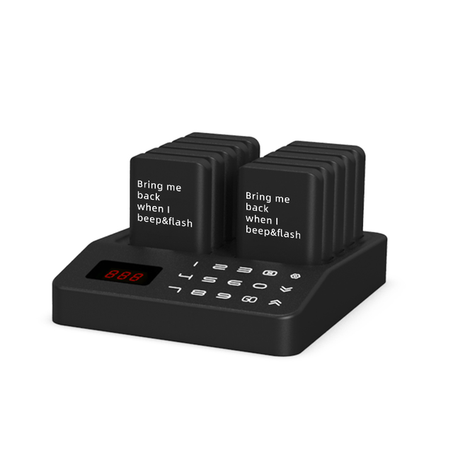 Rectangle 10 Pager Restaurant System Vibration Pagers and Table Food Buzzer Wireless Call Small Wireless Restaurant Pager 10