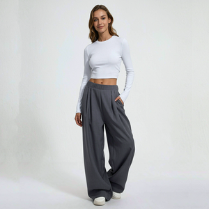 Pantalon de costume taille haute ample et décontracté pour femme, idéal pour le bureau et les occasions professionnelles, pantalon long tendance pour femme - Product Image 3