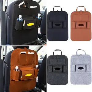 New Design Eco Friendly Wool Felt Car Back Seat Organizer Car Seat Cover Multi Pocket Storage Bag Hanging Felt Organizer