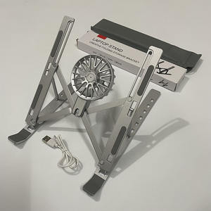 Soporte plegable para computadora portátil Soporte ajustable de aleación de aluminio para computadora portátil Soporte para tableta Soporte portátil para computadora portátil con ventilador - Product Image 4