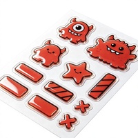 Autocollant en résine époxy 3D personnalisé, étiquette en gel transparente de dessin animé, imperméable, écologique, autocollant auto-adhésif, emballage cadeau, artisanat