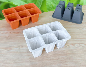 6 Cavities Silicone Seed Starter Tray, Indoor Reusable Seedling Grow Tray for Vegetable, Flowers, Herb Plant - Product Image 3