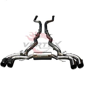 Escape Trasero Vortex de Acero Inoxidable para M8 F91 F92 F93 S63 4.4T V8 2020-2025, Valvetronic, Pulido Espejo, Negro Brillante Cuádruple - Product Image 1