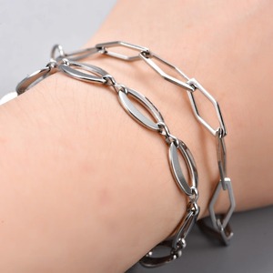 Pulsera Geométrica de Acero Inoxidable para Hombre y Mujer, Estilo Hip Hop, Rock, Punk, Color Plateado, Tobillera, Brazalete, Joyería Metálica - Product Image 5