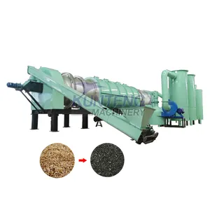 Cheapest high yield air flow carbonization furnace machine rice husk ash charcoal making machine