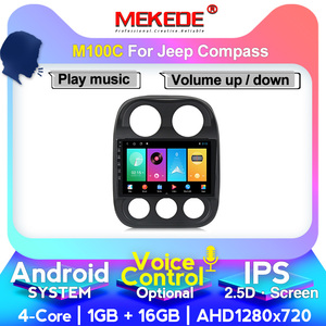 MEKEDE Contrôle vocal Android 4 cœurs Écran 2.5D IPS Vidéo de voiture pour JEEP Compass 2010 2012 2013 2014 2015 2016 -2019 <span class=keywords><strong>GPS</strong></span> BT Radio - Product Image 3
