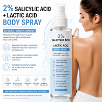 Brume Corporelle Séchage Rapide pour le Dos, les Bras et les Jambes, Anti-Acné et Exfoliante (Acide Salicylique 2%, Acide Lactique, Niacinamide)