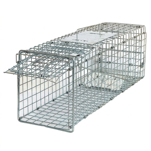 Jaula trampa grande para animales de 102cm x 54cm x 62cm, equipo para uso veterinario, jaulas trampa, acero galvanizado, salvamento para el bienestar animal - Product Image 1