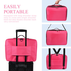 Professional <b>Makeup</b> Bag with Mirror Large <b>Makeup</b> Artist <b>Case</b> with Adjustable Dividers Portable Make up <b>Case</b> Cosmetic Bags - Product Image 6