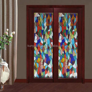 Bloc de vitrail Tiffany personnalisé avec motif irrégulier pour la décoration lumineuse des portes et fenêtres de la maison, durable - Product Image 1