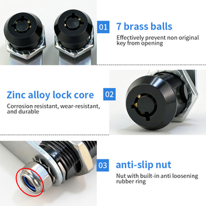 Công nghiệp Kẽm hợp kim Đen cam khóa, thích hợp cho tủ điện, ngăn kéo, hộp thư, toolboxes, OEM nhà máy - Product Image 4