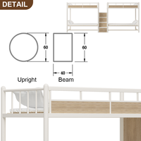 Lit superposé en métal double couche de taille XL pour enfants, idéal pour les chambres d'étudiants, fabriqué en usine au Guangdong